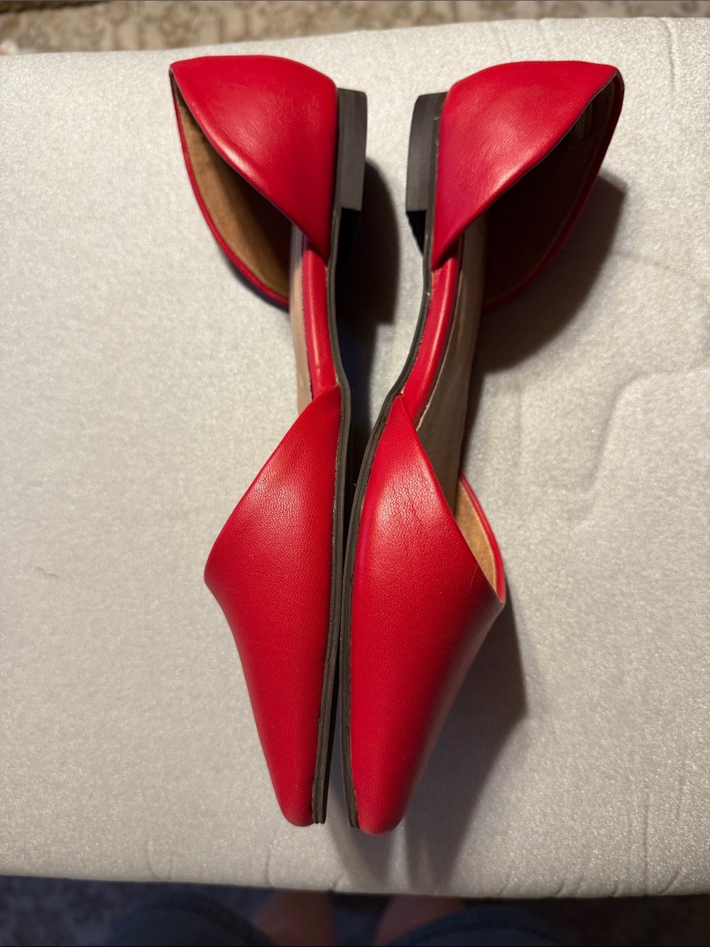J. Jill Red Leather Pointed D'Orsay Flats - Picture 3 of 6